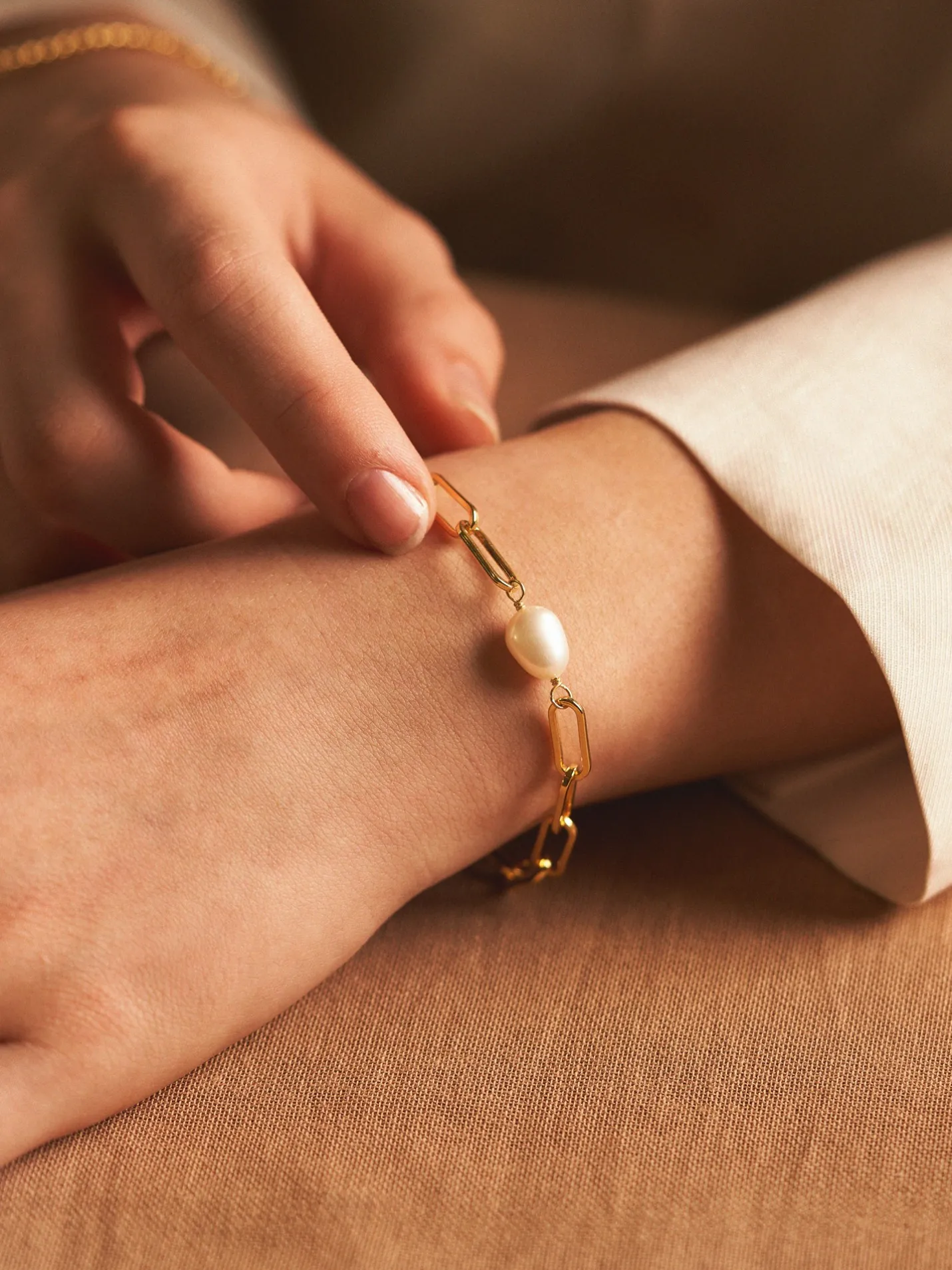 Hot Søstrene Grene Schweiz Chunky Perlenarmband Gold