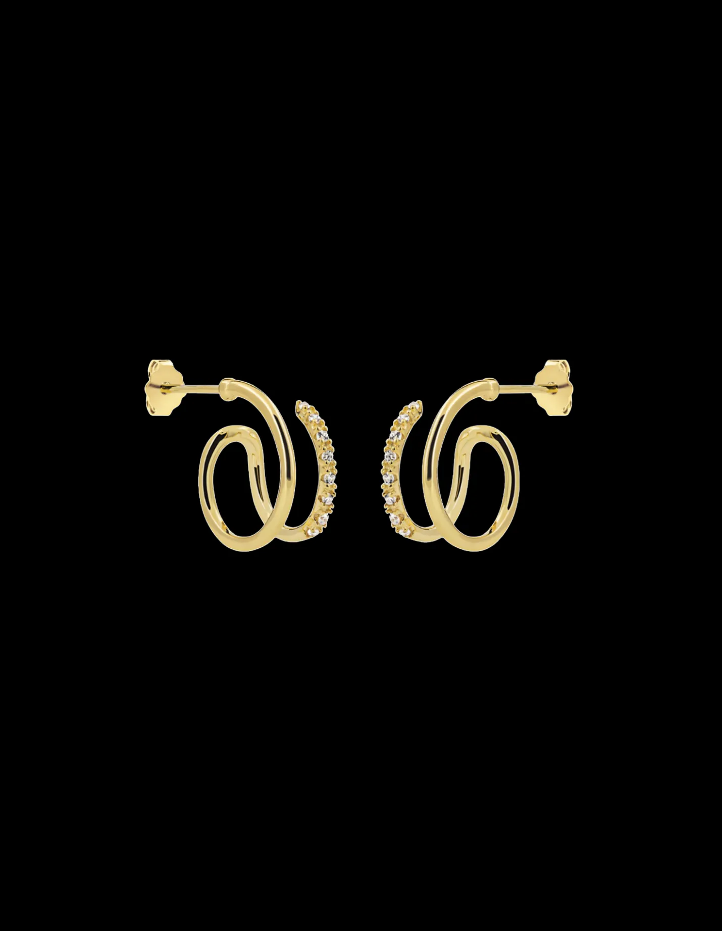 Best Søstrene Grene Schweiz Double Swirl Ohrringe Gold