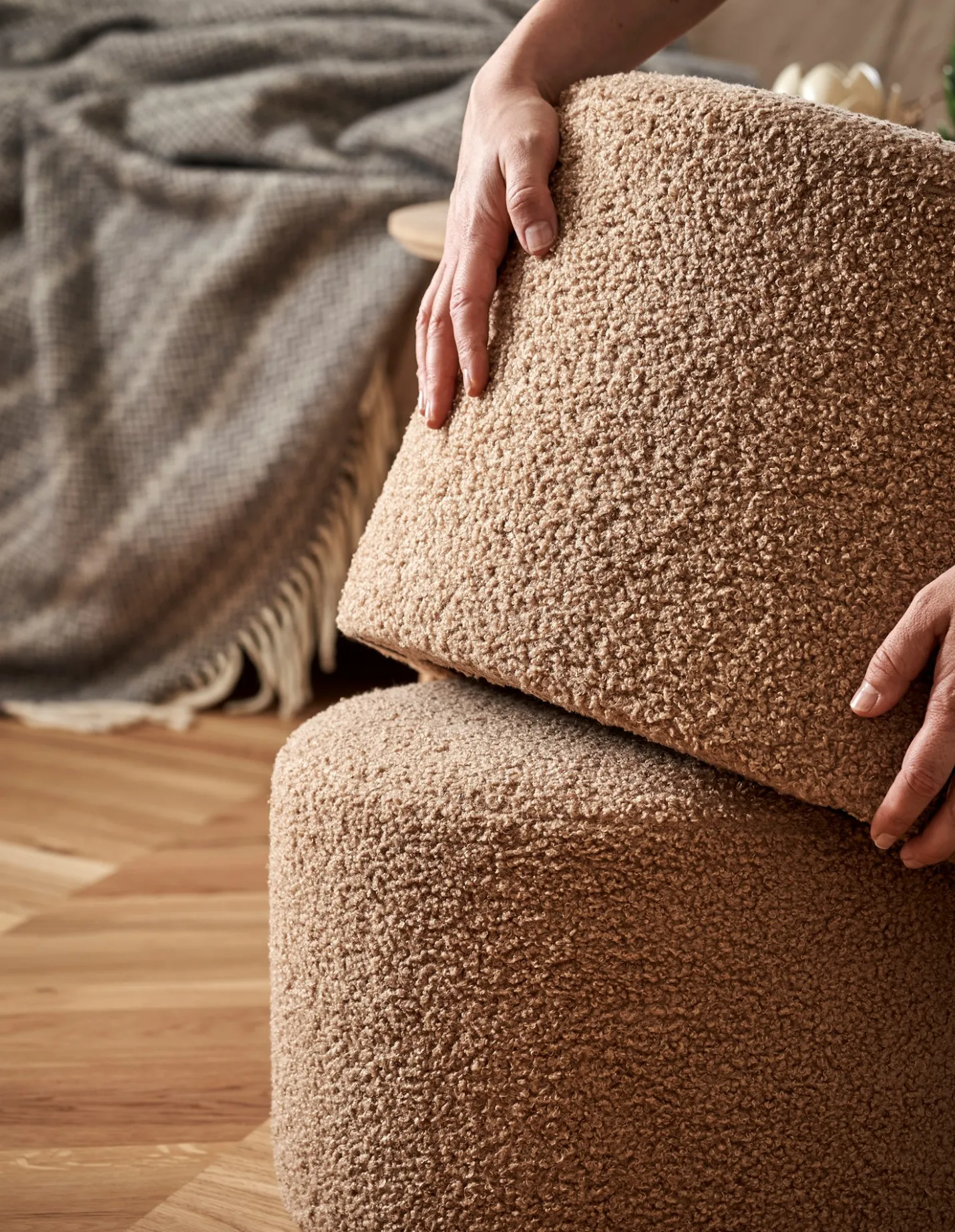 Hot Søstrene Grene Schweiz Hocker Mit Teddy-Stoff