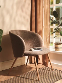 Outlet Søstrene Grene Schweiz Loungesessel Mit Bouclé-Stoff Brown
