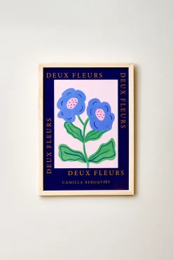 Online Søstrene Grene Schweiz Poster Deux Fleurs Dunkelblau A4 Orchid Lilac