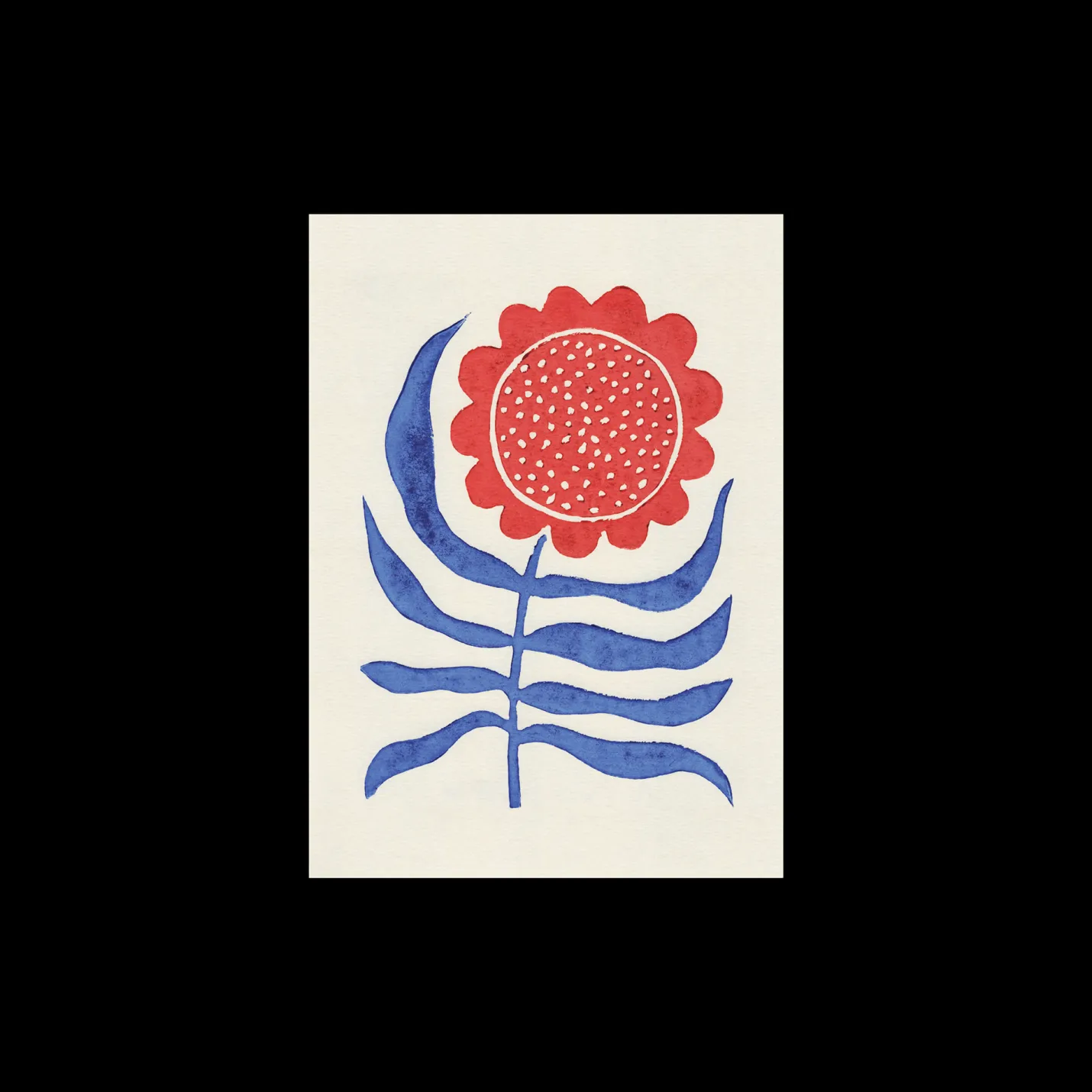 Outlet Søstrene Grene Schweiz Poster Red Flower / Lino Print A3 Tomato Red