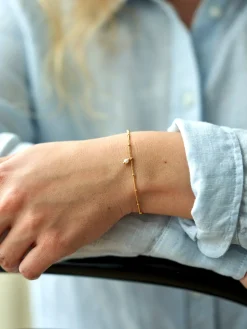 Online Søstrene Grene Schweiz Simple Perlenarmband Gold