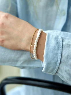 Online Søstrene Grene Schweiz Simple Perlenarmband Gold