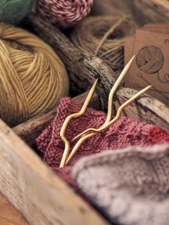 Clearance Søstrene Grene Schweiz Stricknadeln Für Zopfmuster Gold