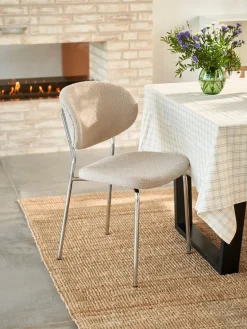 Clearance Søstrene Grene Schweiz Stuhl Mit Bouclé-Stoff Off White