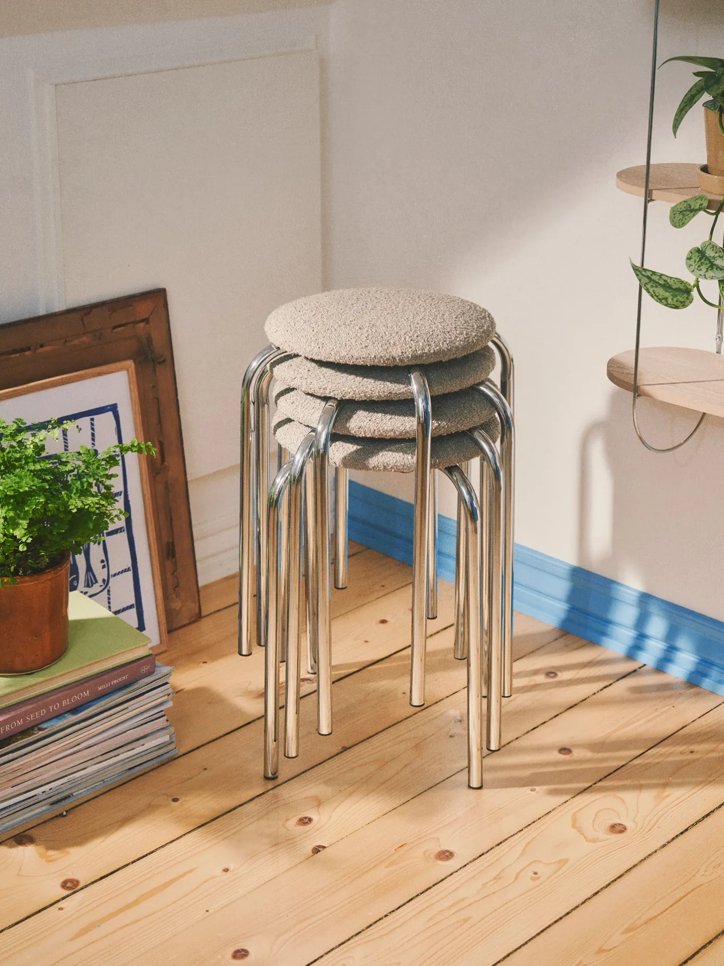 Best Søstrene Grene Schweiz Stuhl Mit Bouclé-Stoff