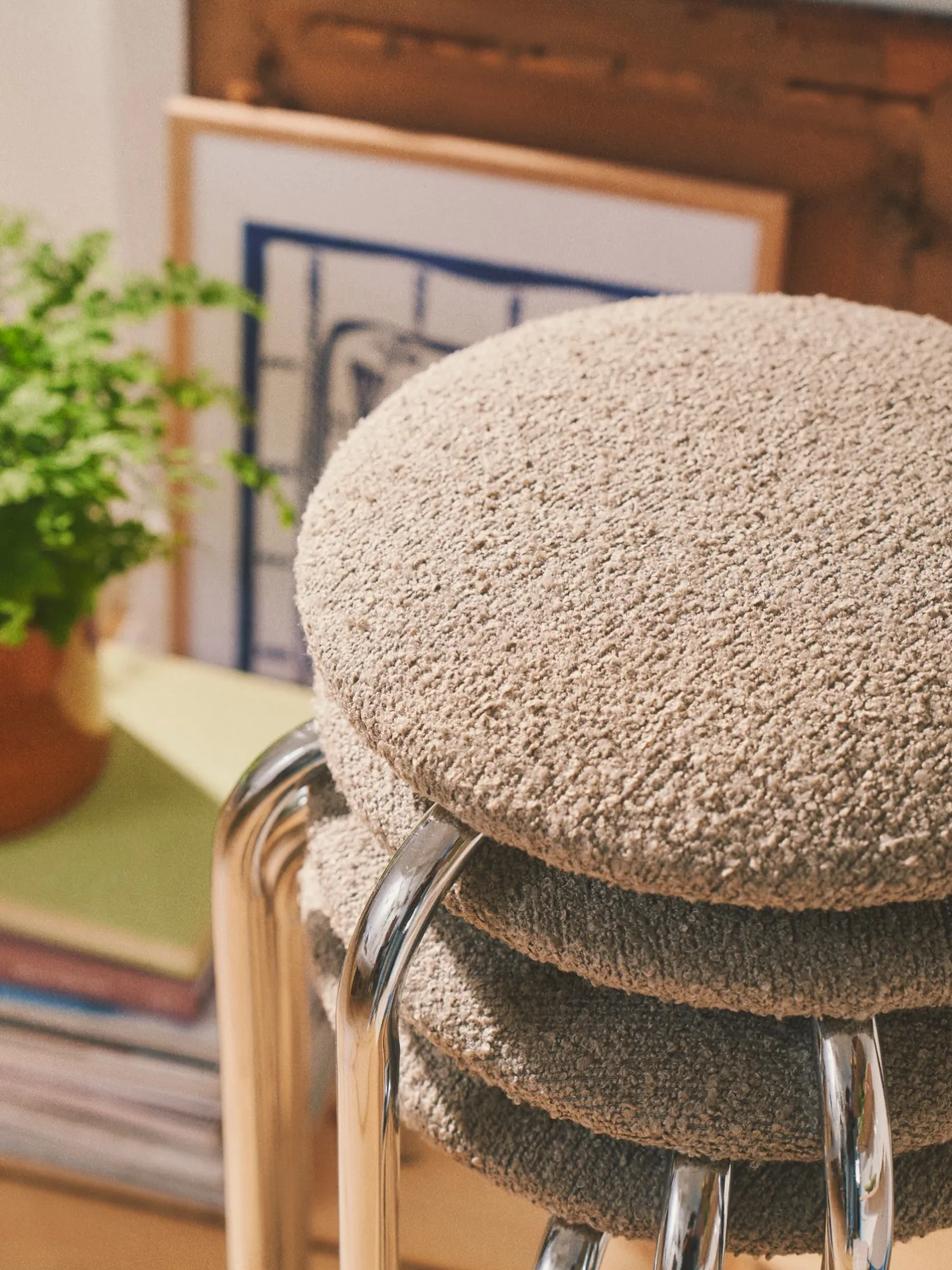 Best Søstrene Grene Schweiz Stuhl Mit Bouclé-Stoff