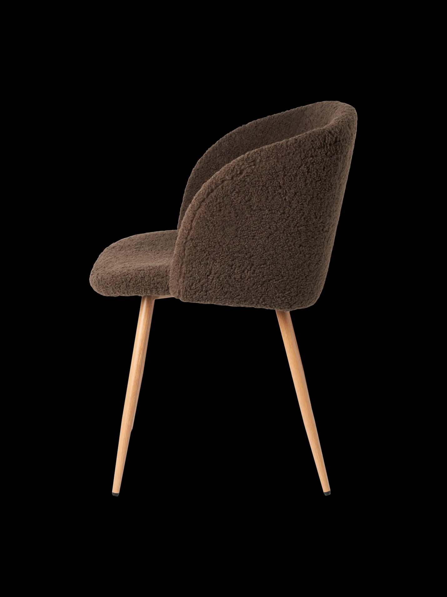 New Søstrene Grene Schweiz Stuhl Mit Teddystoff-Bezug Dark Brown