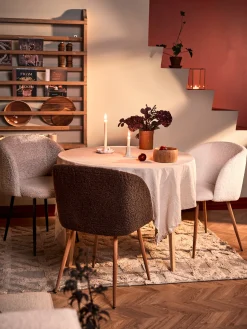 New Søstrene Grene Schweiz Stuhl Mit Teddystoff-Bezug Dark Brown