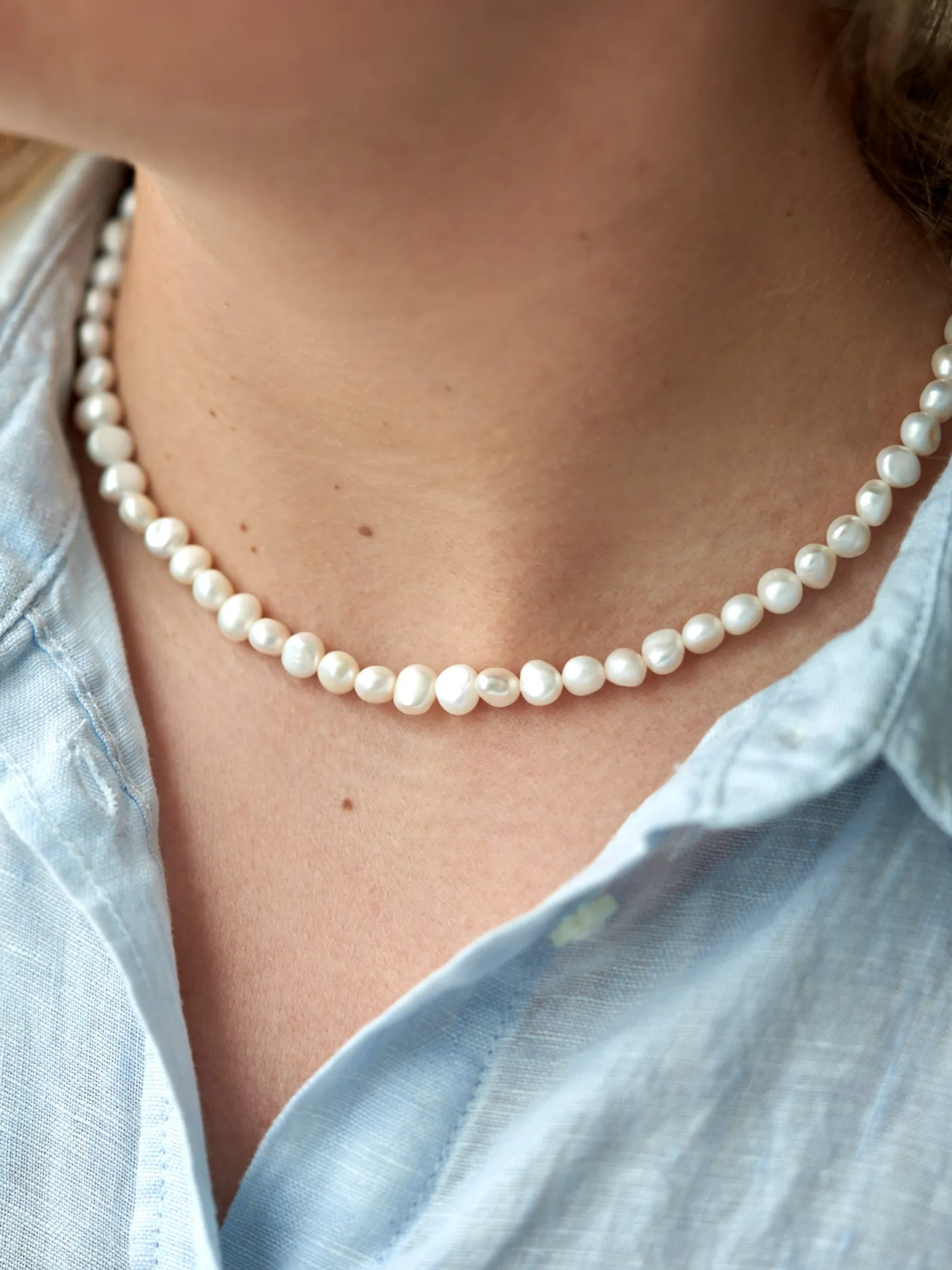 Sale Søstrene Grene Schweiz Timeless Pearl Halskette Off White