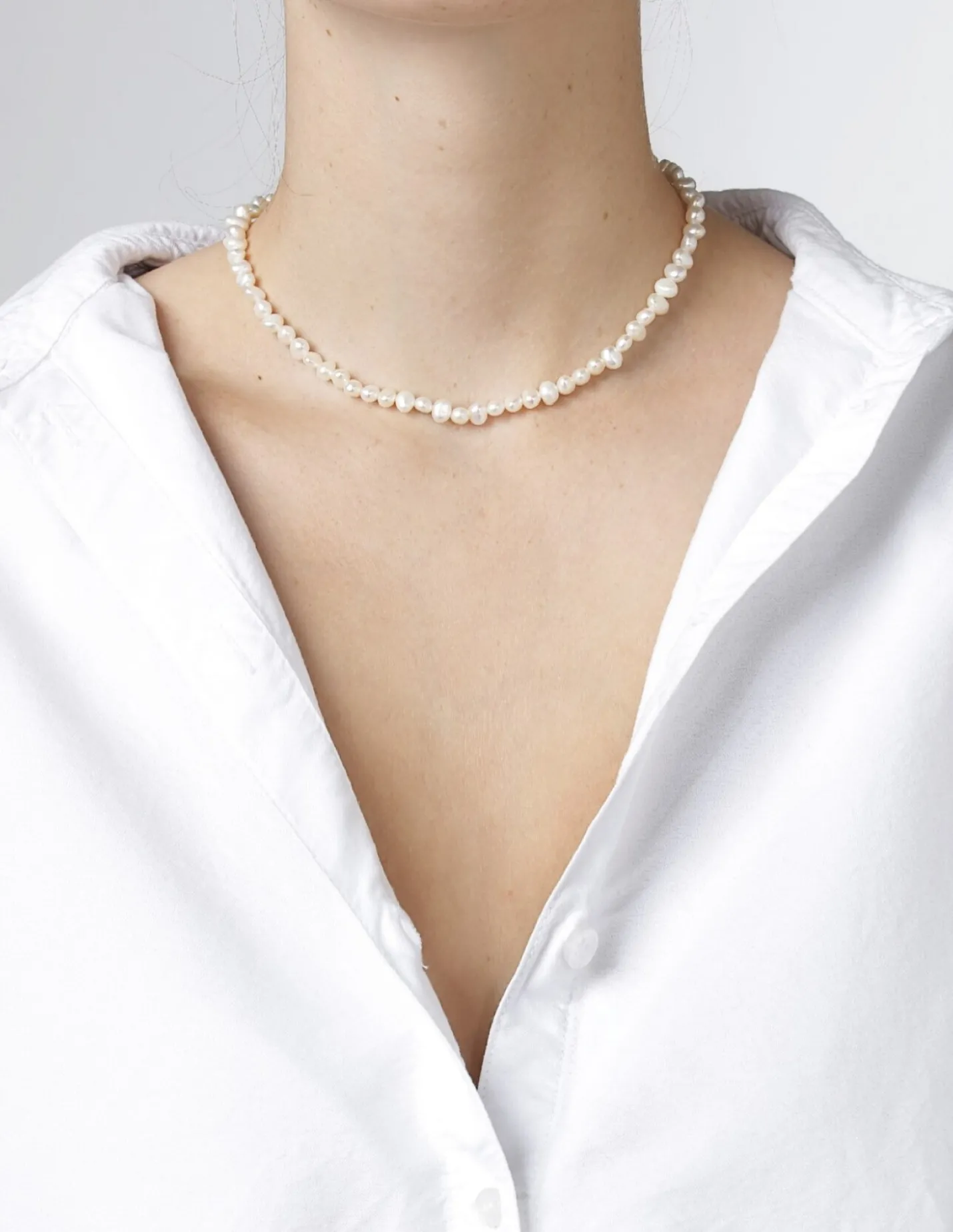 Sale Søstrene Grene Schweiz Timeless Pearl Halskette Off White