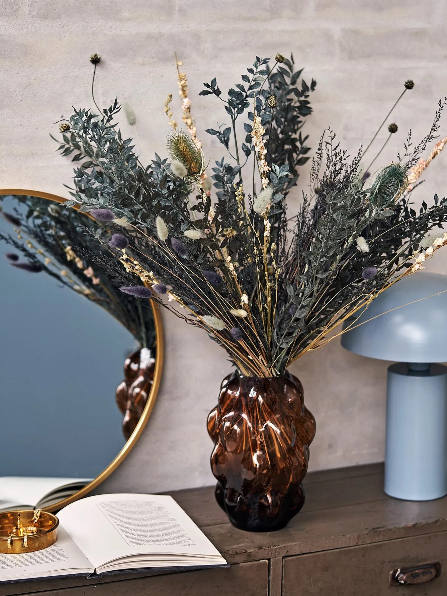 Best Søstrene Grene Schweiz Trockenblumen Mystic Blue Medium Petrol